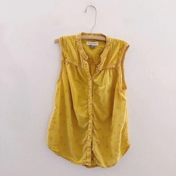 Anthropologie Pilcro Adira Textured Buttondown Tank Top Blouse - Picture 2 of 6